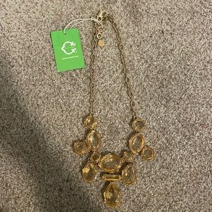 NWT C. Wonder Gold “yellow” crystal necklace
